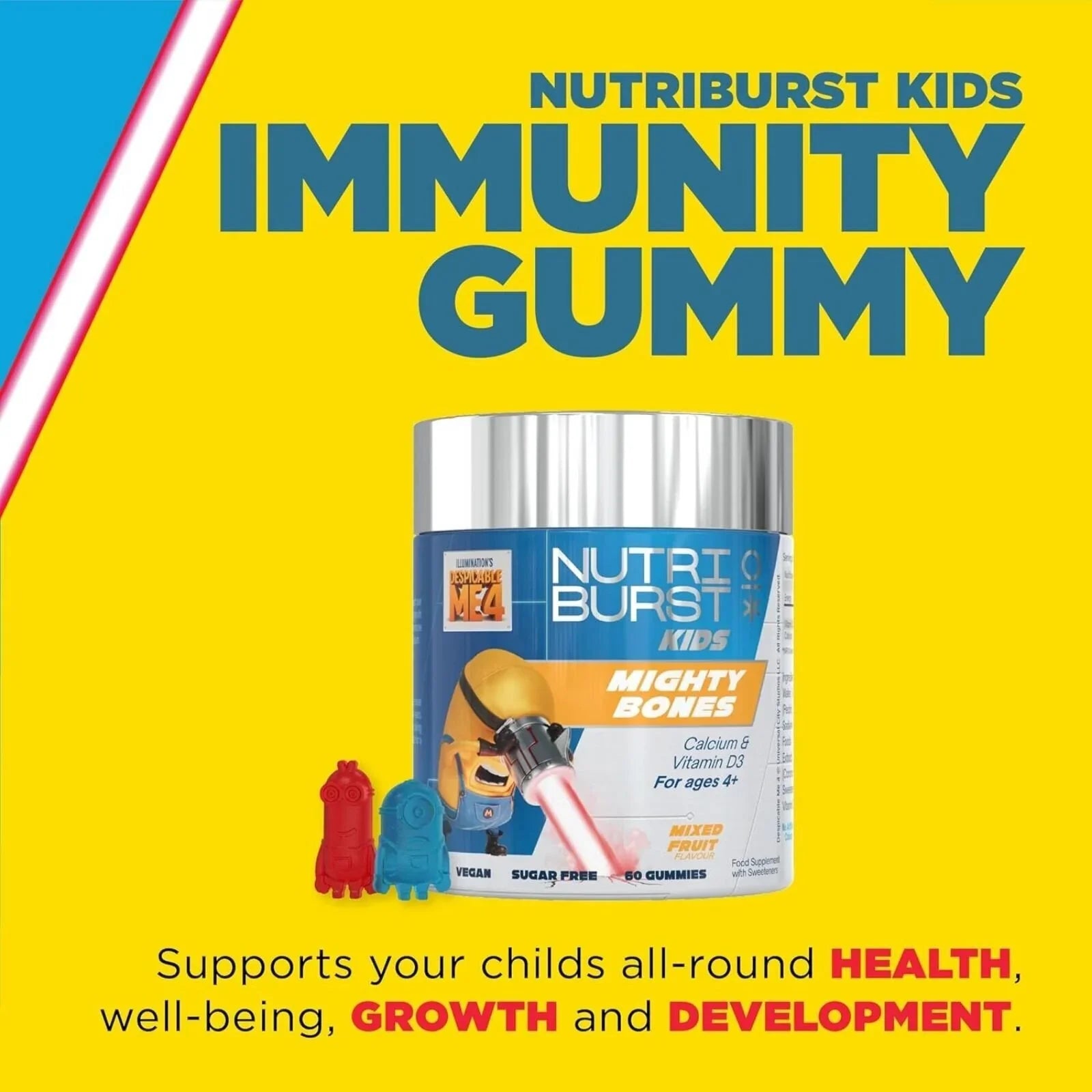 Nutriburst Minions Mighty Bones Vitamins 4+ years 60 pcs