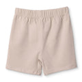 Mink jersey baby shorts with elastic waistband and straight legs