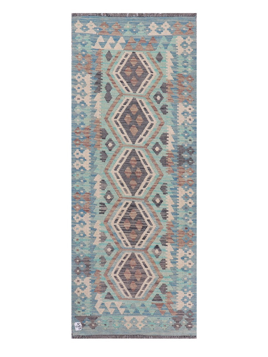 Maimana Afghanistan Kilim Rug - 200 x77 cm - Handmade