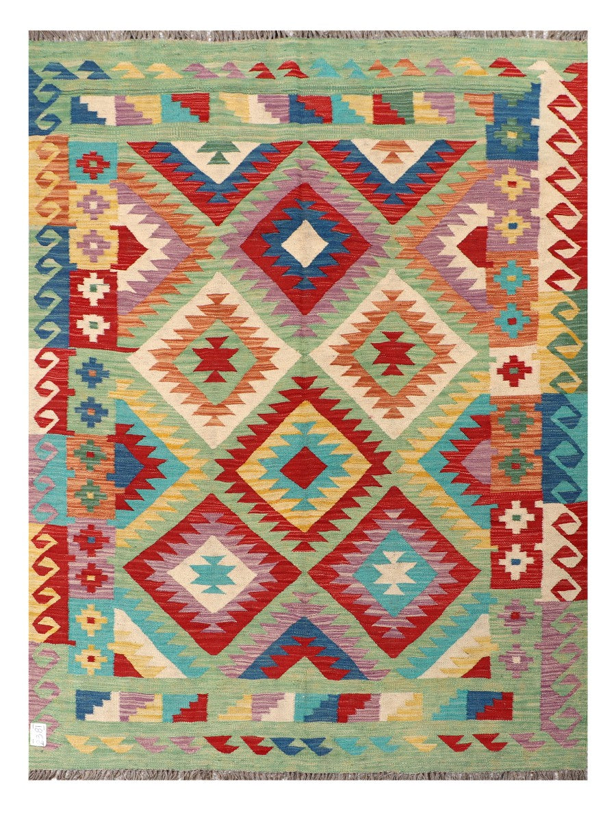 Maimana Afghanistan Kilim Rug - 197 x147 cm - Handmade