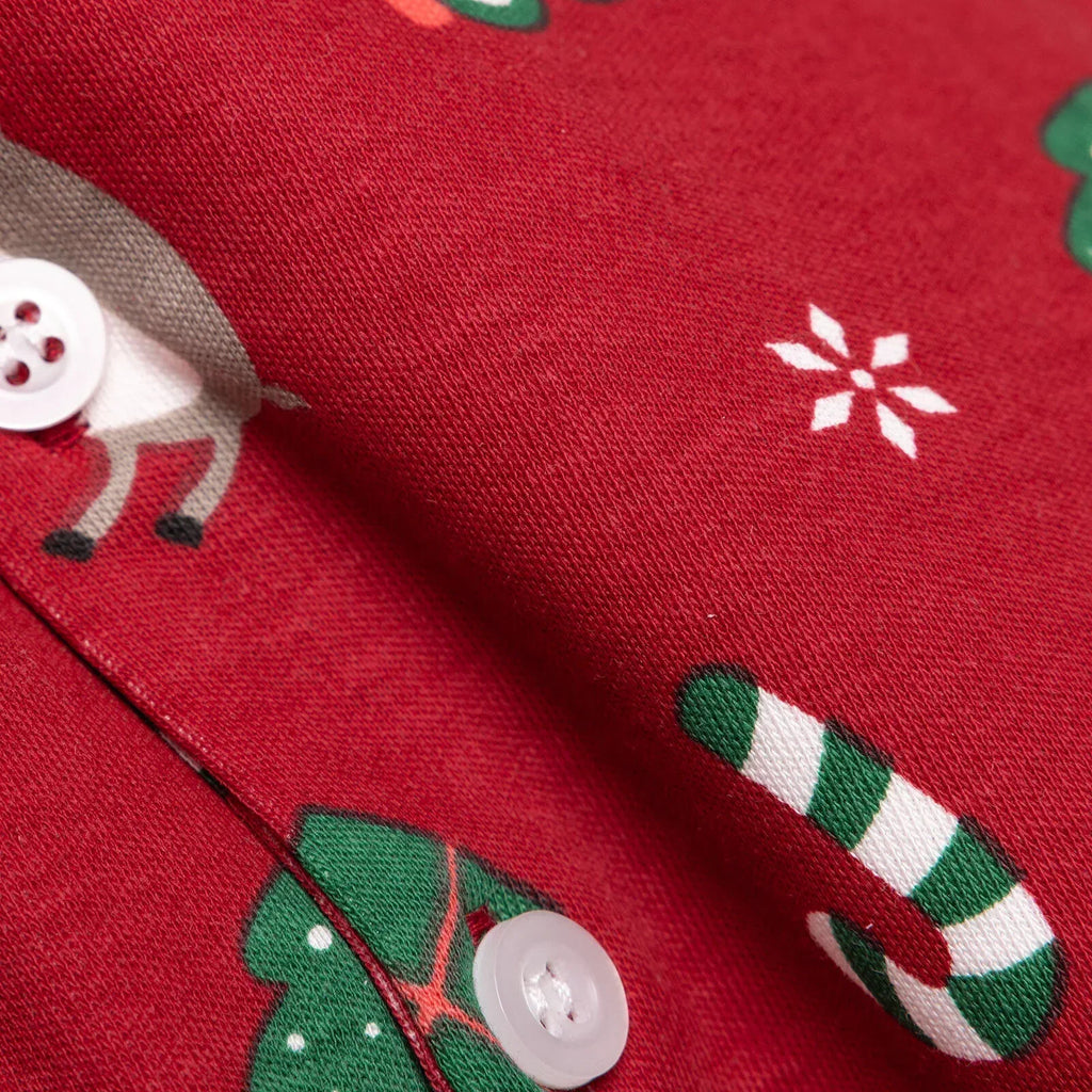 HelloBaby Christmas Baby Boy Long Sleeve Pyjamas Set - Red - Bobobiy