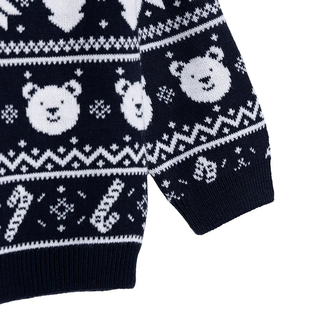 HelloBaby Christmas Baby Boy Snow Party Sweatshirt - Navy Blue