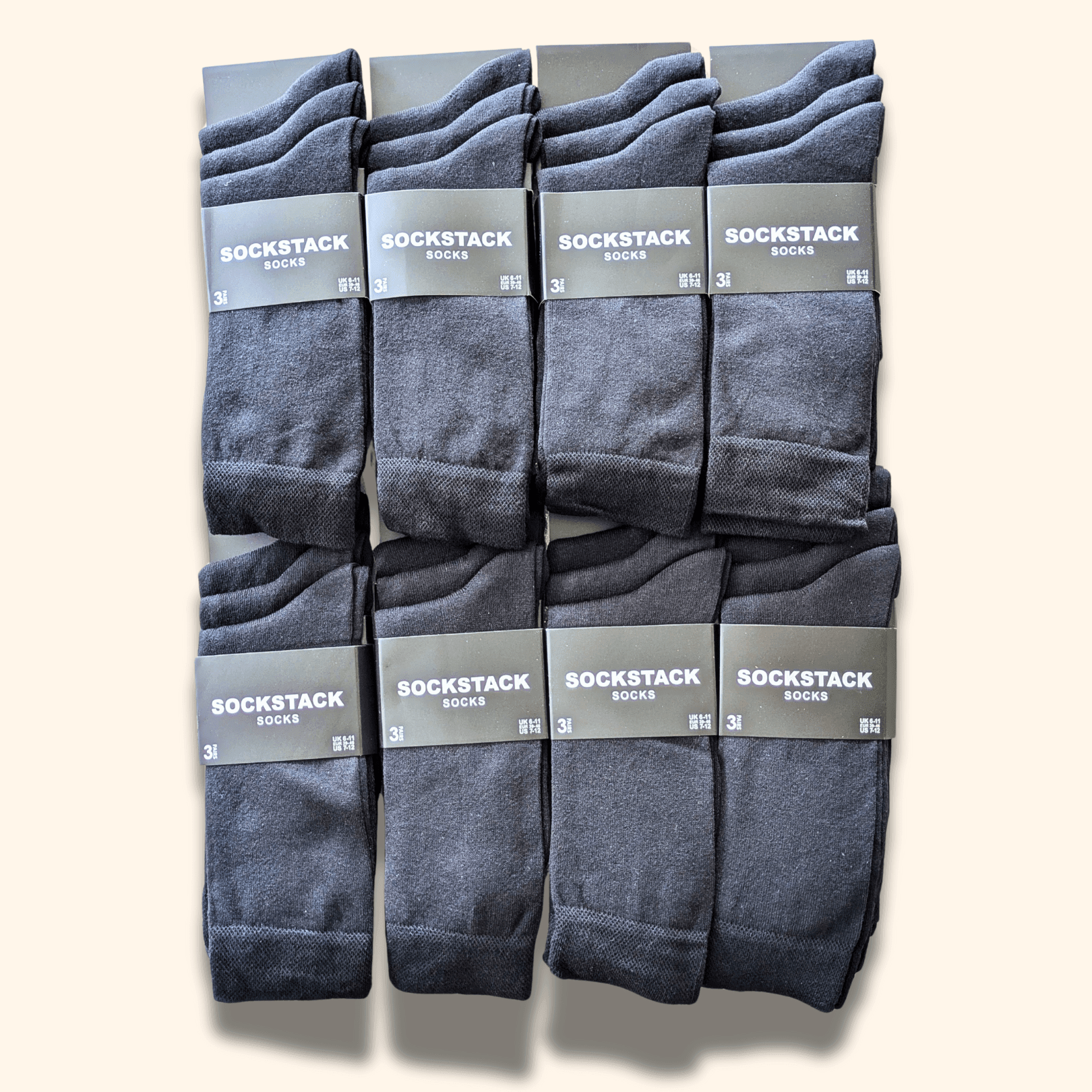24 Pairs Men's Soft Cotton Colourful Heel Toe Black Argyle Diamond Easycare Comfortable Shoe Socks Flat Toe Seam Durable Work School Business Wear UK 6-11