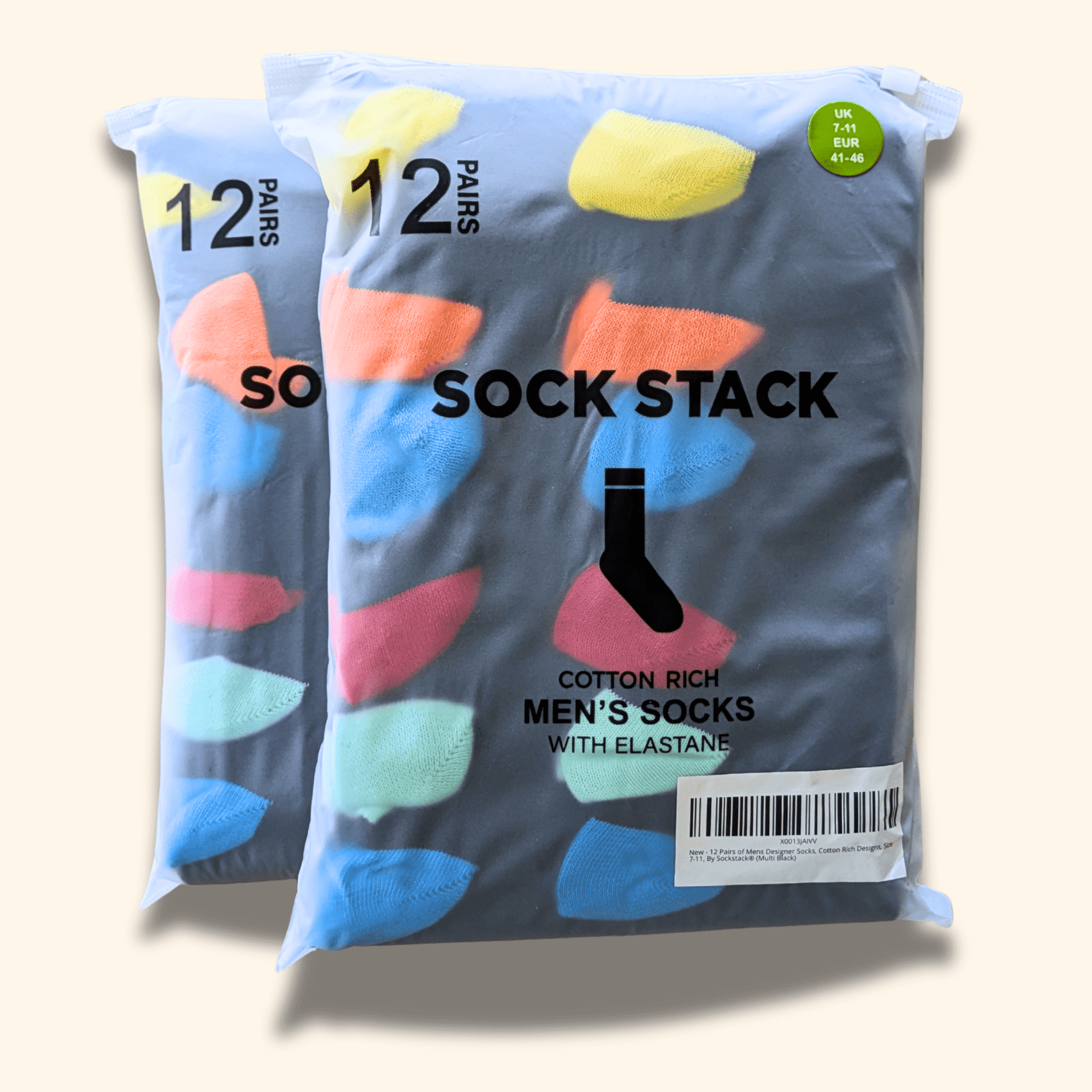 24 Pairs Men's Soft Cotton Colourful Heel Toe Black Argyle Diamond Easycare Comfortable Shoe Socks Flat Toe Seam Durable Work School Business Wear UK 6-11