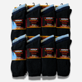 24 Pairs Mens Black Thermal Socks Warm Work Boot Socks Superior Insulation Cold Weather Double Brushed Advanced Knitting Technology Extra Warmth