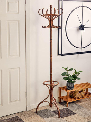 Kennedy Walnut Finish Solid Birchwood Coat Stand