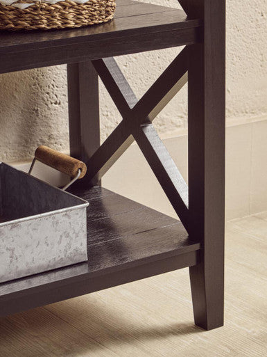 Heritage Three Shelf Black Bookcase