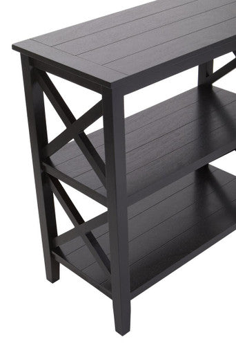 Heritage Three Shelf Black Bookcase