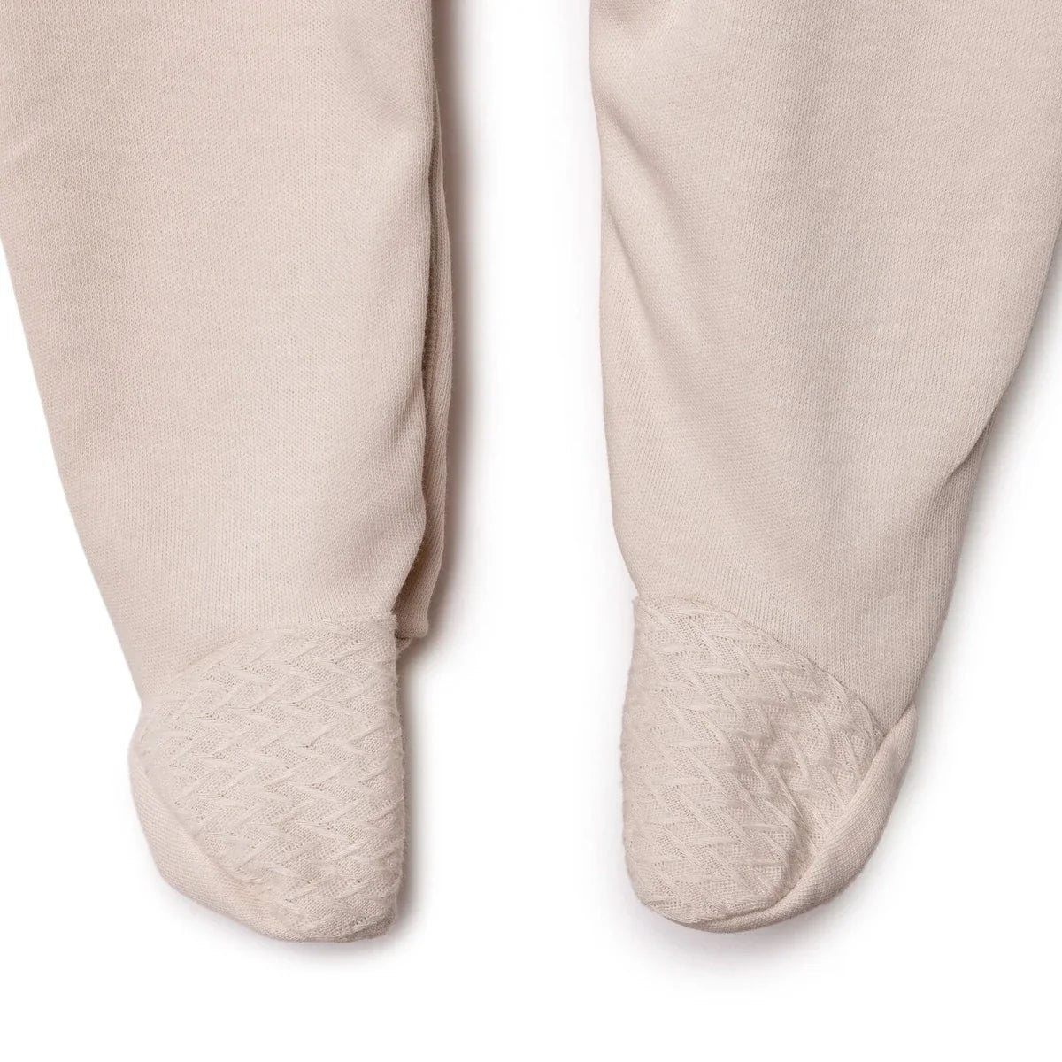 Bebetto Boys Footed Sleepsuit Snap Fastening Little Boss Shirt Collar Full Length Long Sleeve - Beige