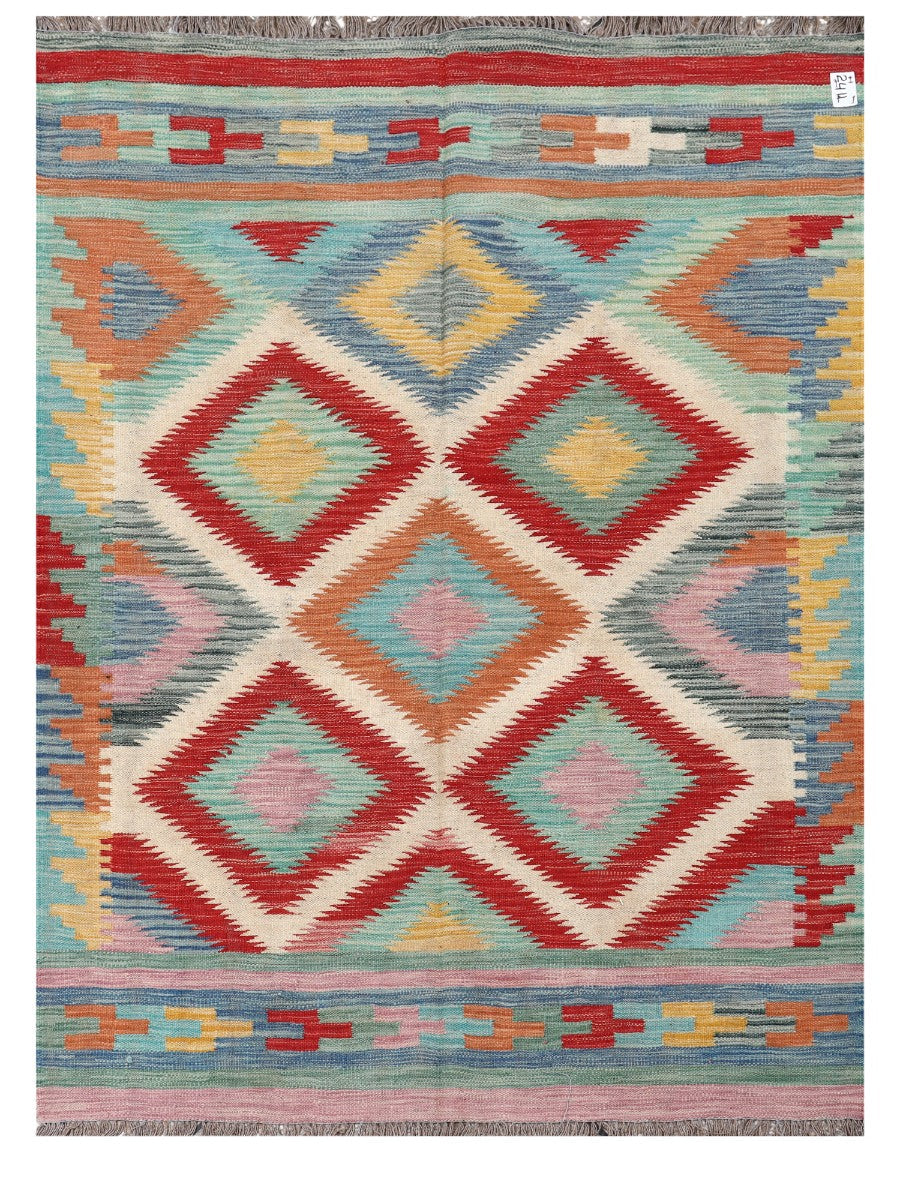 Maimana Afghanistan Kilim Rug - 192 x142 cm - Handmade