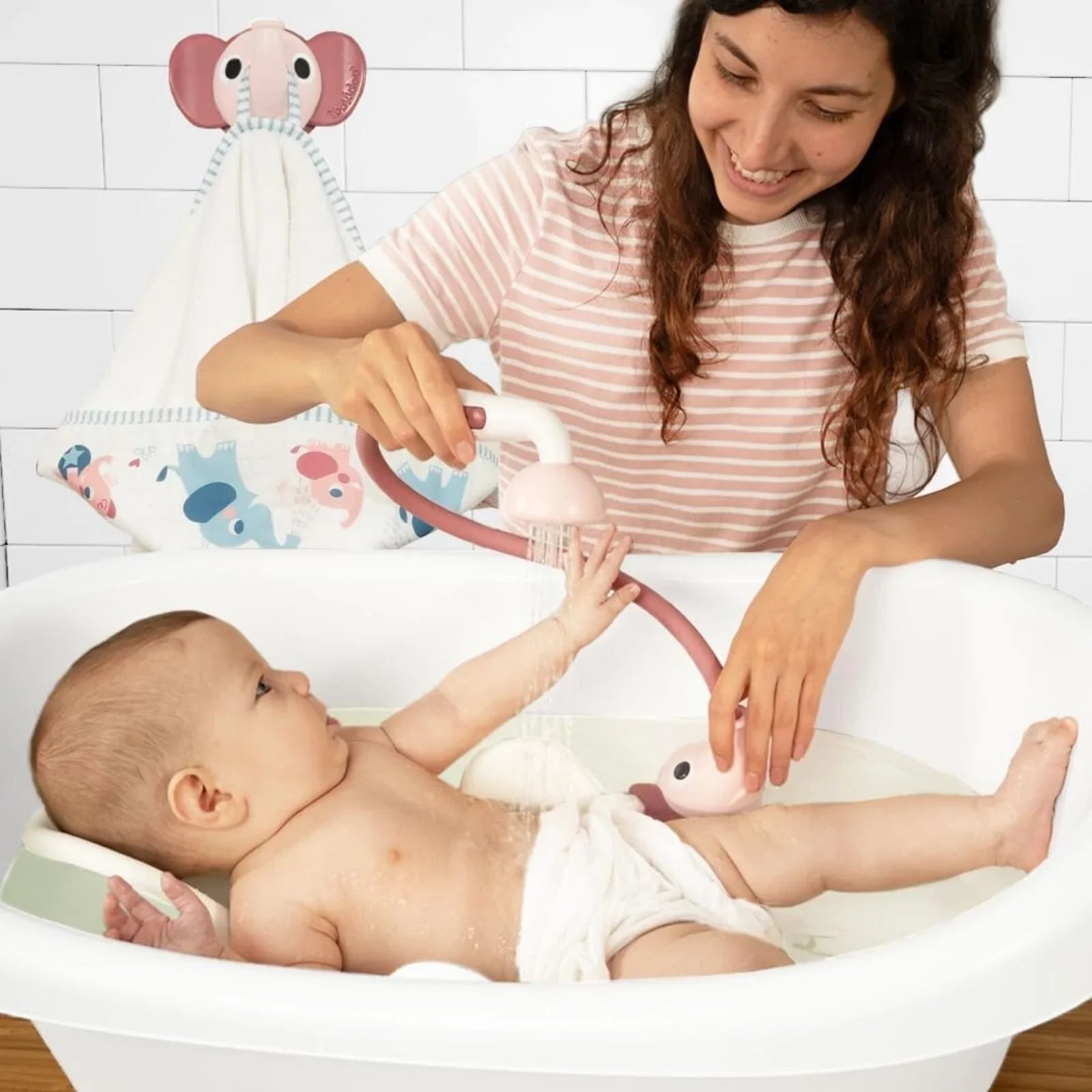 Yookidoo Baby Shower Gift Set Elephant - Blush Pink