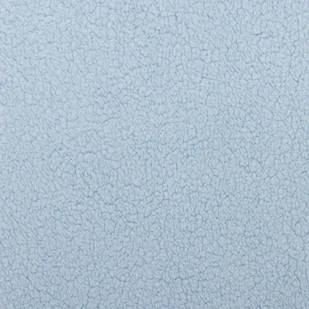 Blue sherpa fleece baby blanket fabric texture close-up