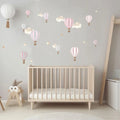 Live Vida Hot Air Balloons Wall Stickers A4 - Pink & Grey