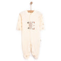 Bebetto Newborn Organic Little Lamp Footed Jumpsuit - Ecru