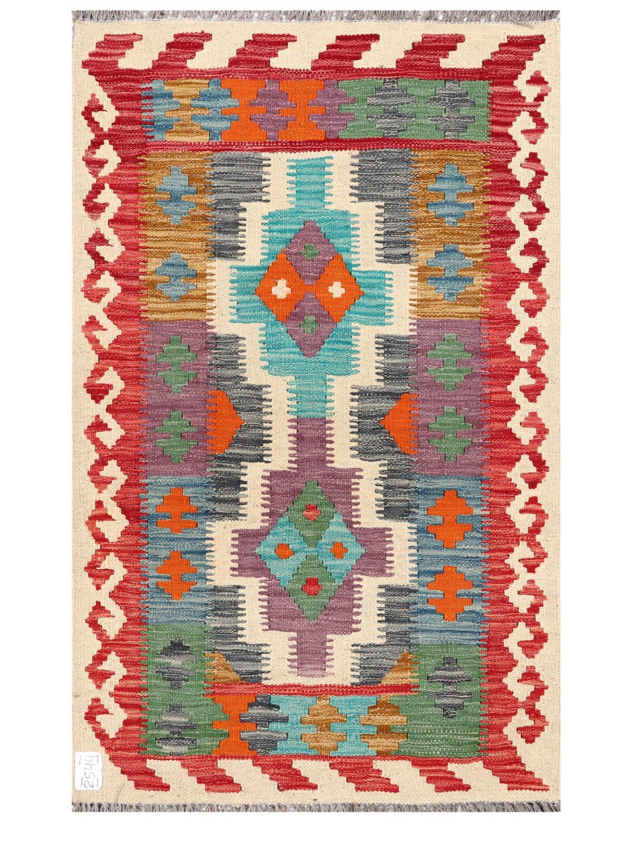 Maimana Afghanistan Kilim Rug - 123 x 75 cm - Handmade