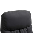 Black PU leather high-back recliner with padded headrest and stitched trim