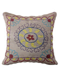 Suzani Hand Embroidered Cushion Cover - 45 x 45 cm - Handmade