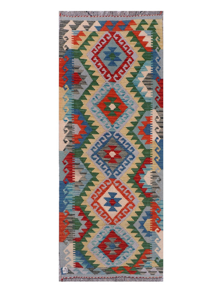 Maimana Afghanistan Kilim Rug - 204 x79 cm - Handmade