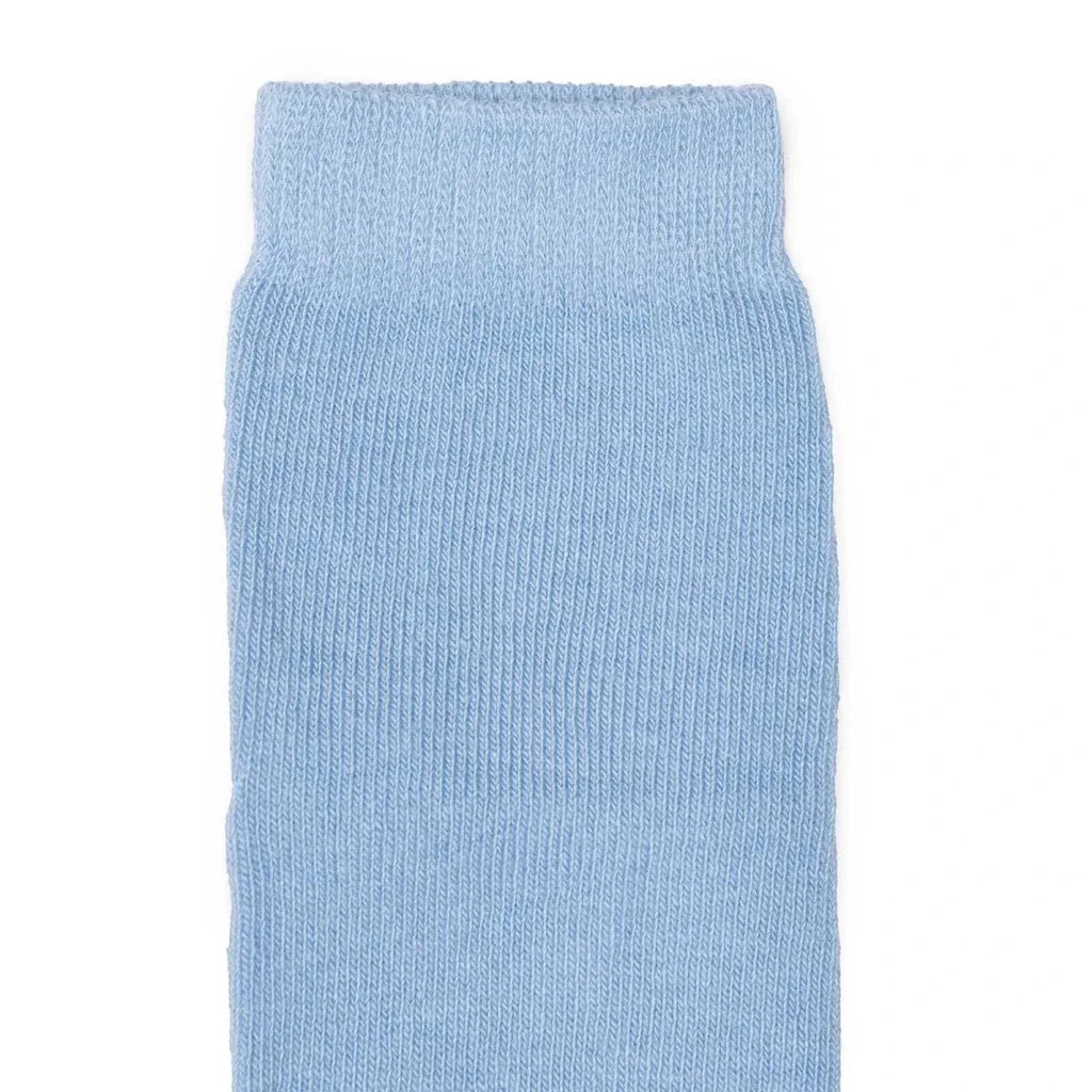 Boys non-slip socks: light blue solid knit