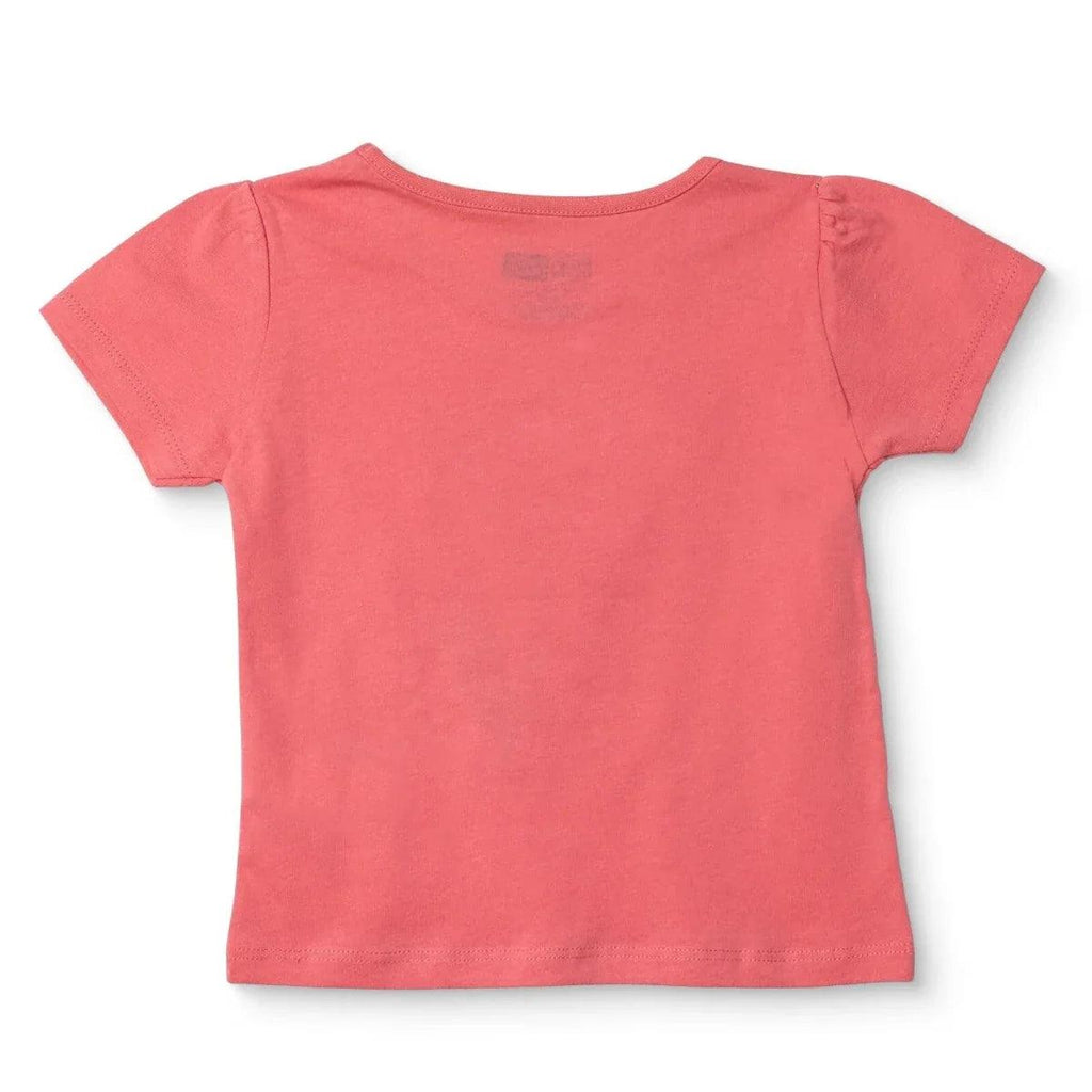 Coral baby short-sleeve jersey T-shirt in solid color, no front graphic