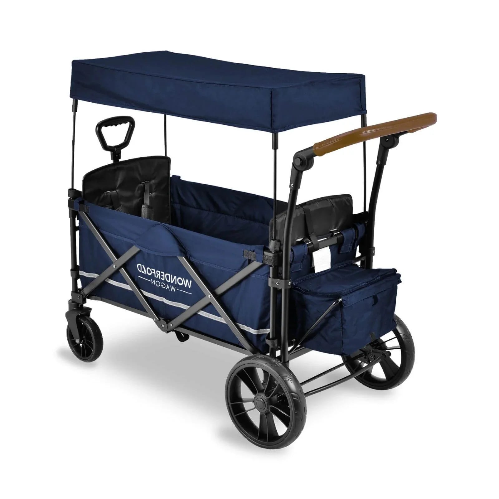 Wonderfold X2 Push & Pull Double Stroller Wagon - Midnight Blue