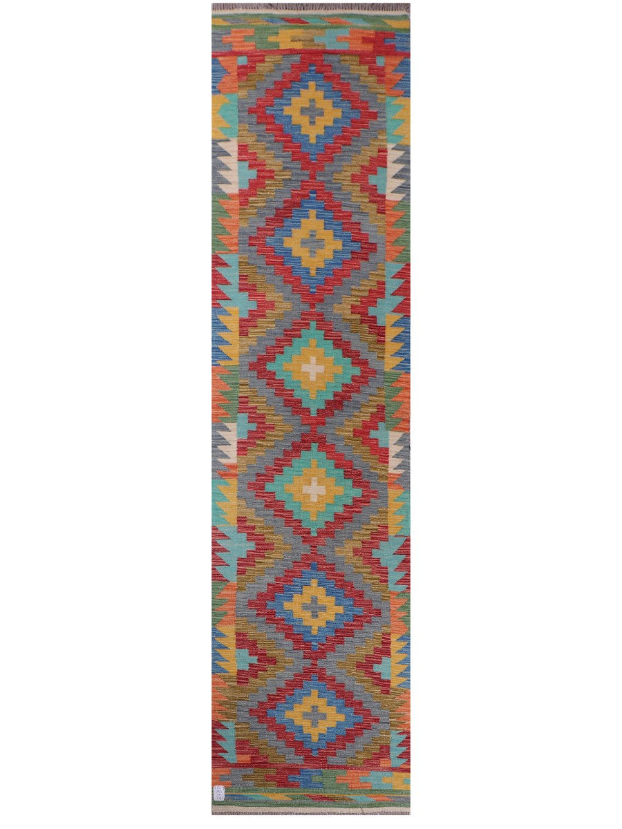 Maimana Afghanistan Kilim Runner - 306 x 75 cm - Handmade