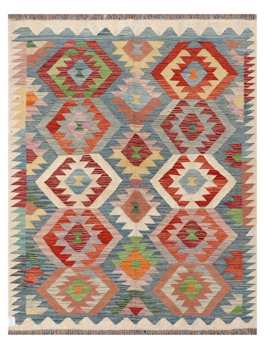 Maimana Afghanistan Kilim Rug - 193 x149 cm - Handmade