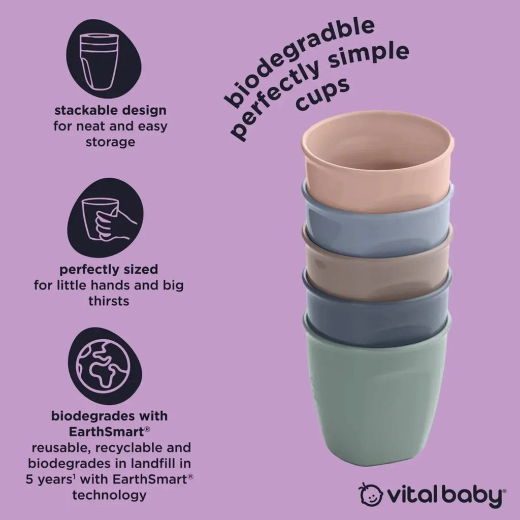 Vital Baby Nourish Perfectly Simple Cups Pack of 5 - Bobobiy