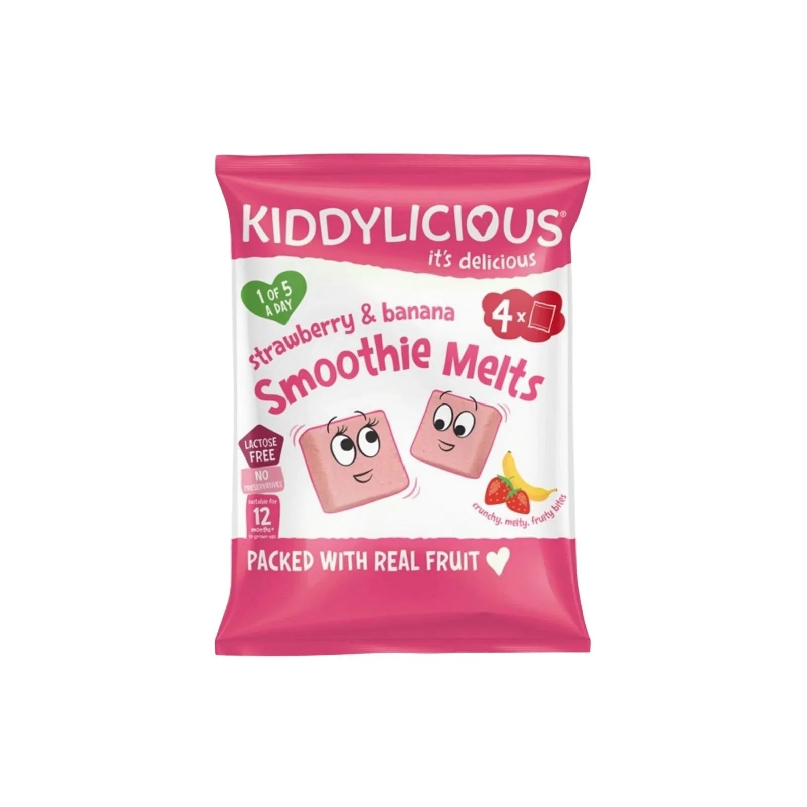 Kiddylicious Strawberry & Banana Smoothie Melts Multi 12+ months 24g (4x6g)