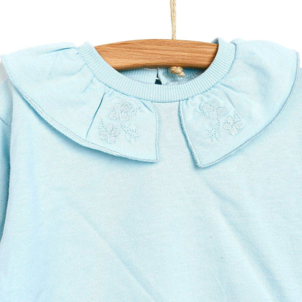 Tuffy Sweatshirt Collared - Footless Bottom - Light Blue - Bobobiy