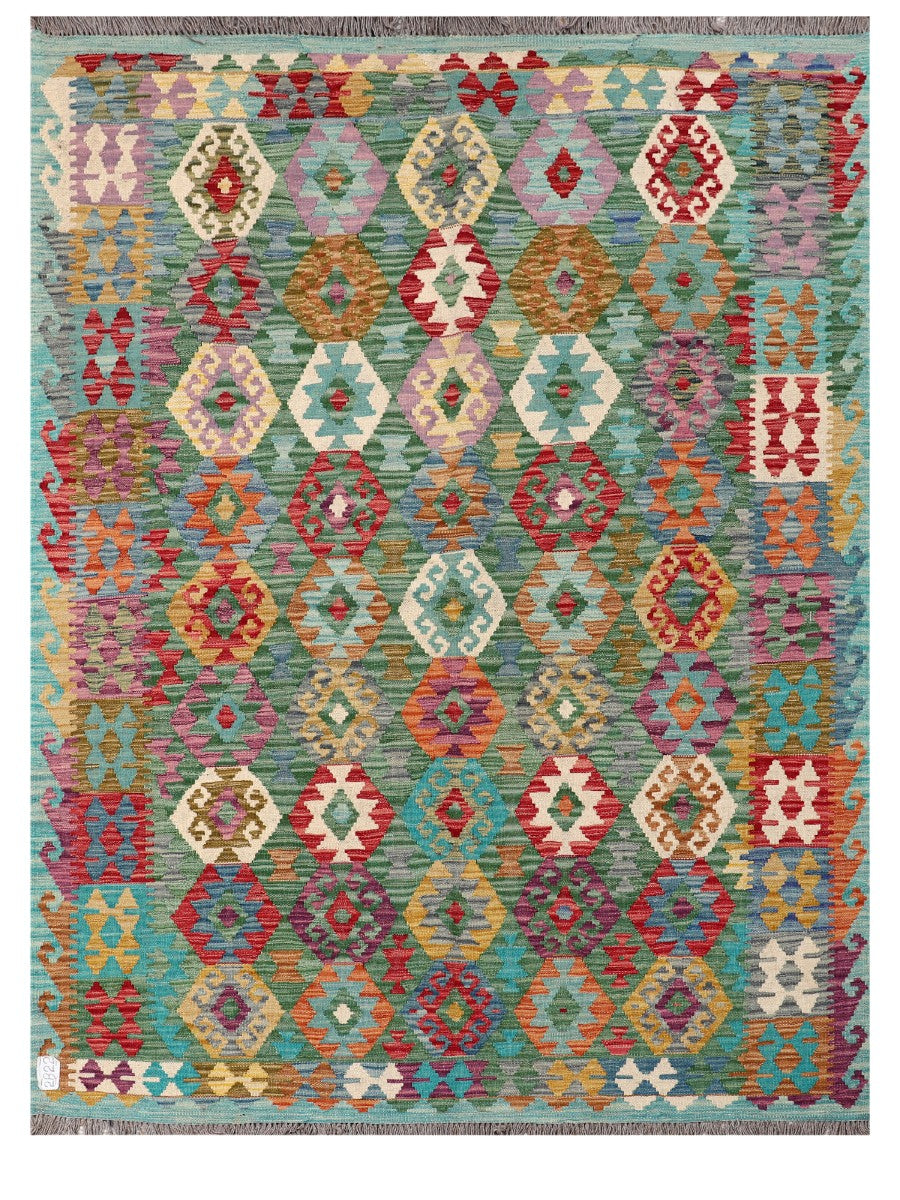 Maimana Afghanistan Kilim Rug - 201 x153 cm - Handmade