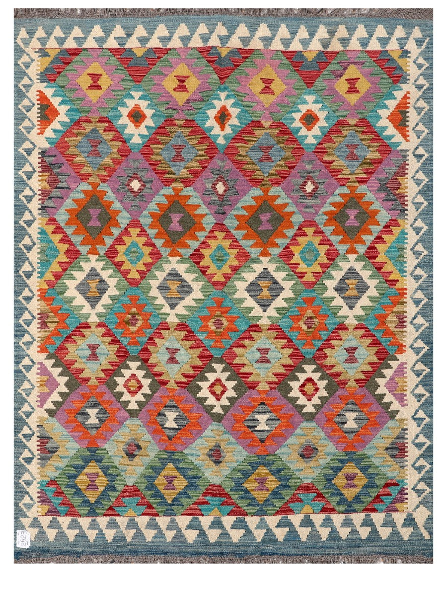 Maimana Afghanistan Kilim Rug - 199 x151 cm - Handmade