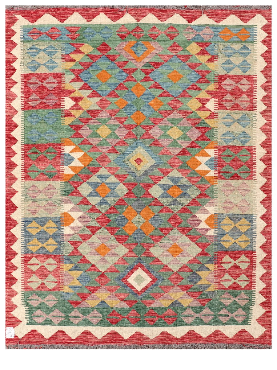Maimana Afghanistan Kilim Rug - 196 x147 cm - Handmade