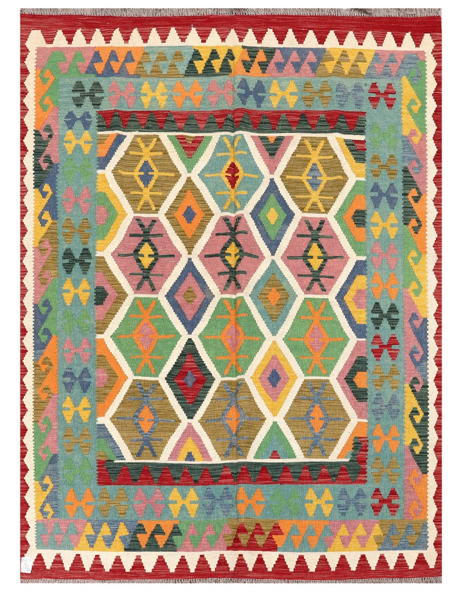 Maimana Afghanistan Kilim Rug - 240 x176 cm - Handmade