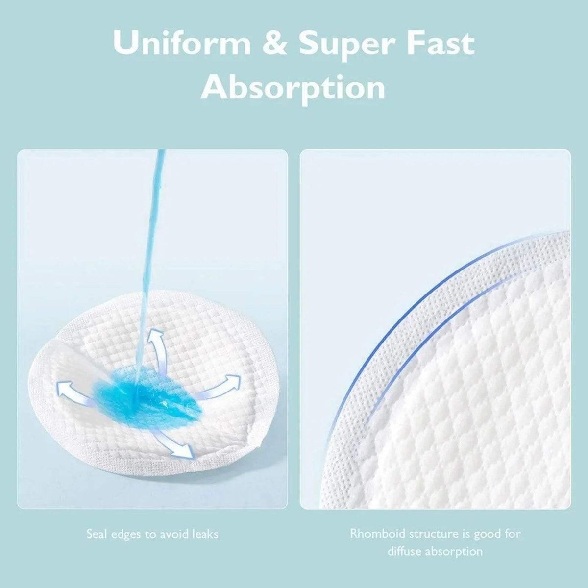 Ultra-thin disposable nursing pad with quilted surface texture, white