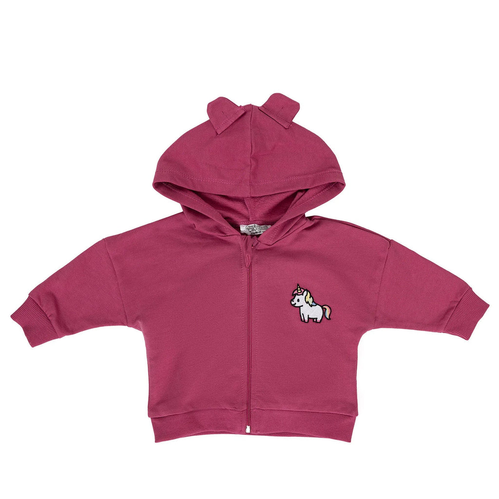 HelloBaby Newborn Girl Cardigan - Damson