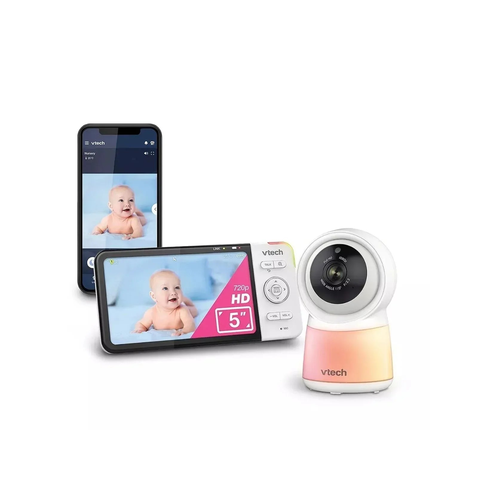 VTech RM5755HD 5" Smart Wi-Fi 1080p Video Baby Monitor - Bobobiy