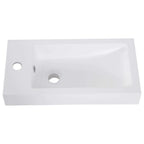 White rectangular ceramic basin with two rounded faucet holes