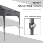 Dark gray pop-up gazebo canopy with adjustable height leg and snap-lock connector