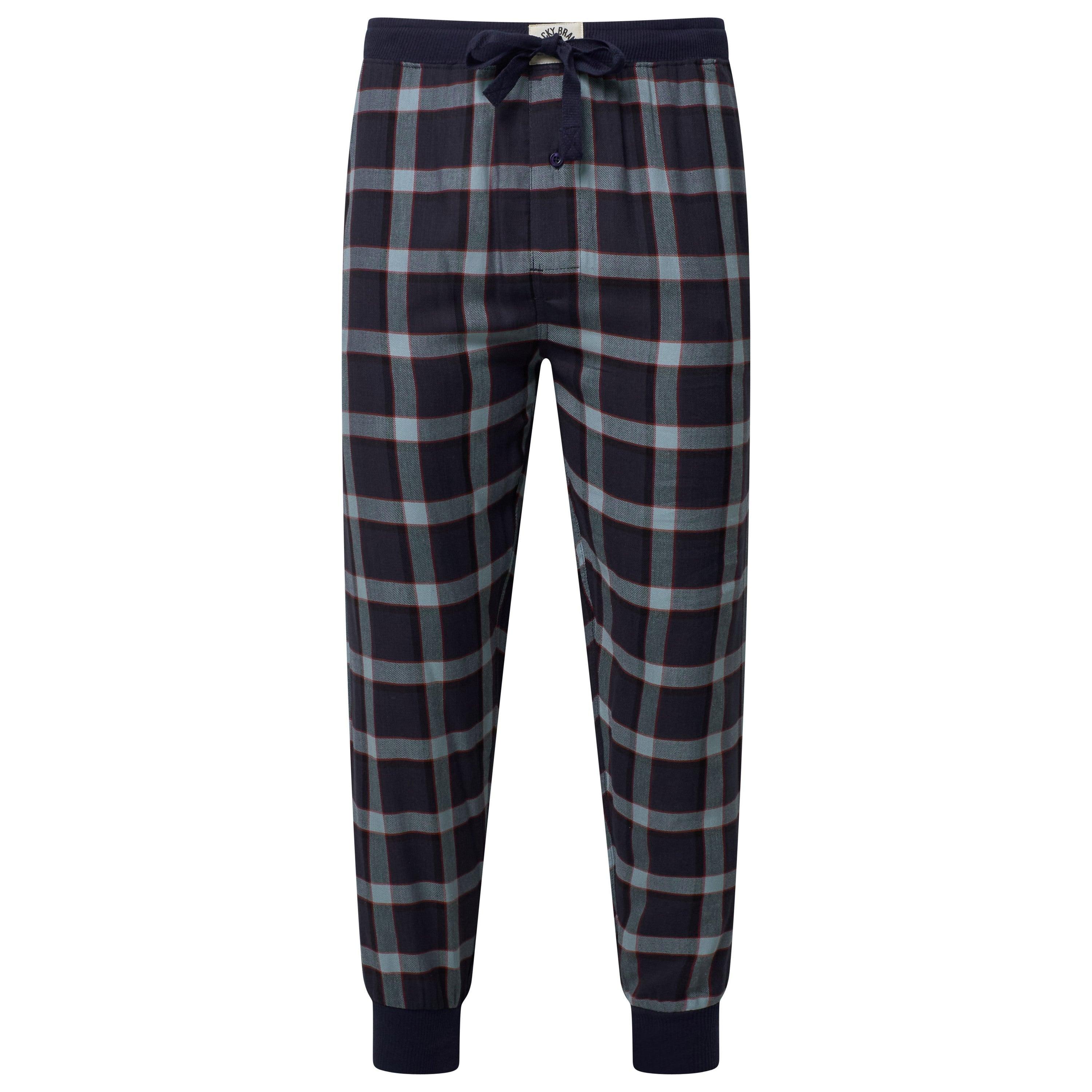 Lucky Brand Crew Neck & Closed Hem Flannel Pant Pyjama Set