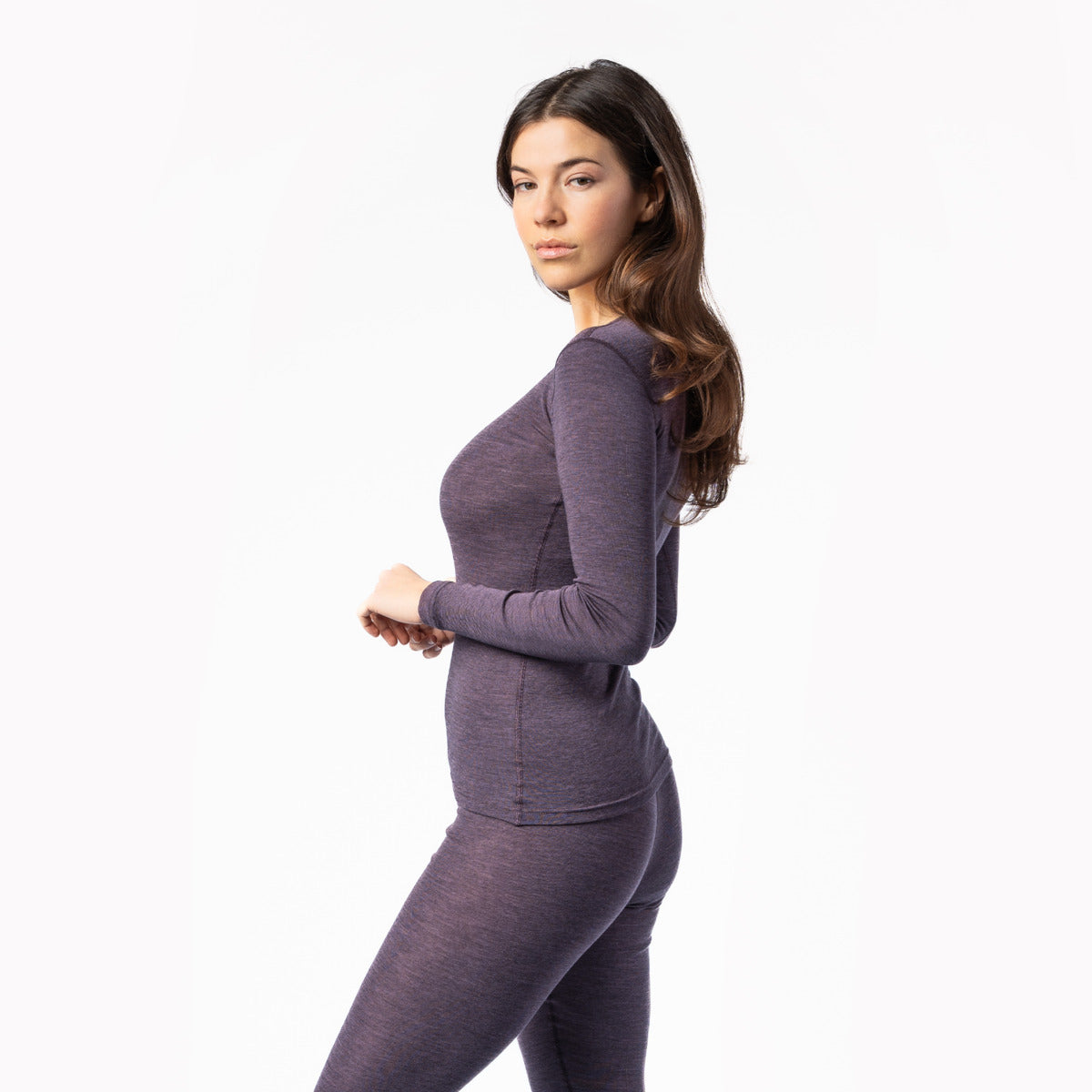 Wool & Organic Cotton Long Sleeve T-shirt: Womens