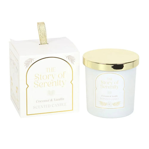 The Story of Serenity Coconut & Vanilla Candle - Bobobiy