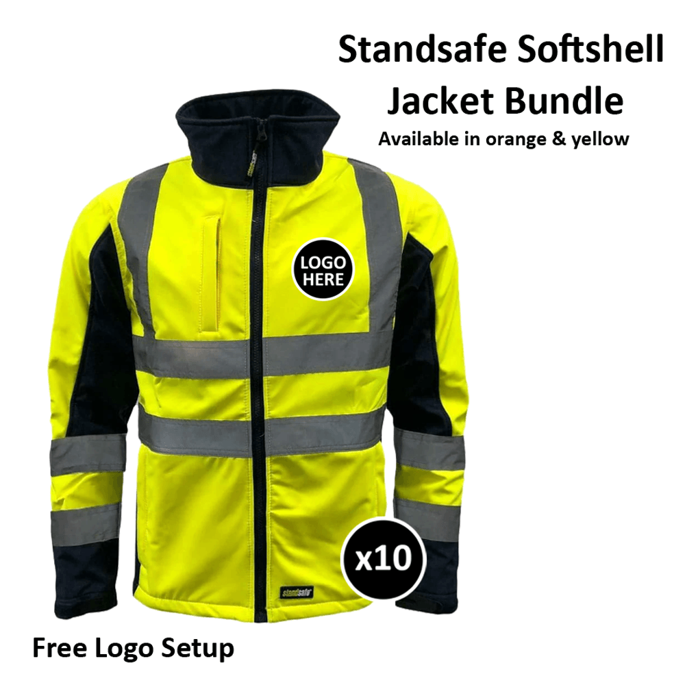Standsafe HV018 Hi-Vis Work Softshell Jacket Bundle - 10 Items