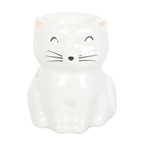 White Happy Cat Oil Burner - Bobobiy