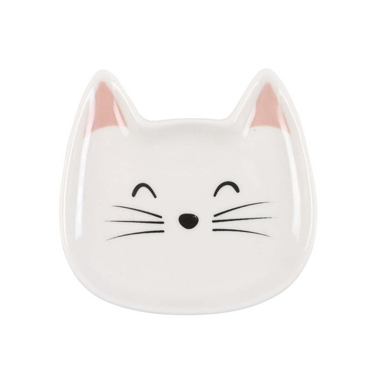 White Cat Face Trinket Dish