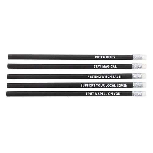 The Coven Club Set of 5 Witchy Pencils - Bobobiy