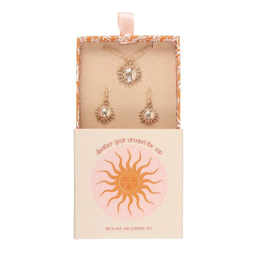Sun Earring and Necklace Set - Bobobiy
