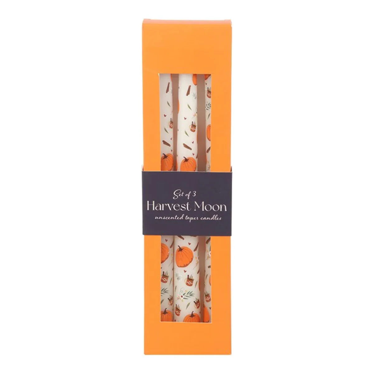 Set of 3 Pumpkin Taper Candles - Bobobiy