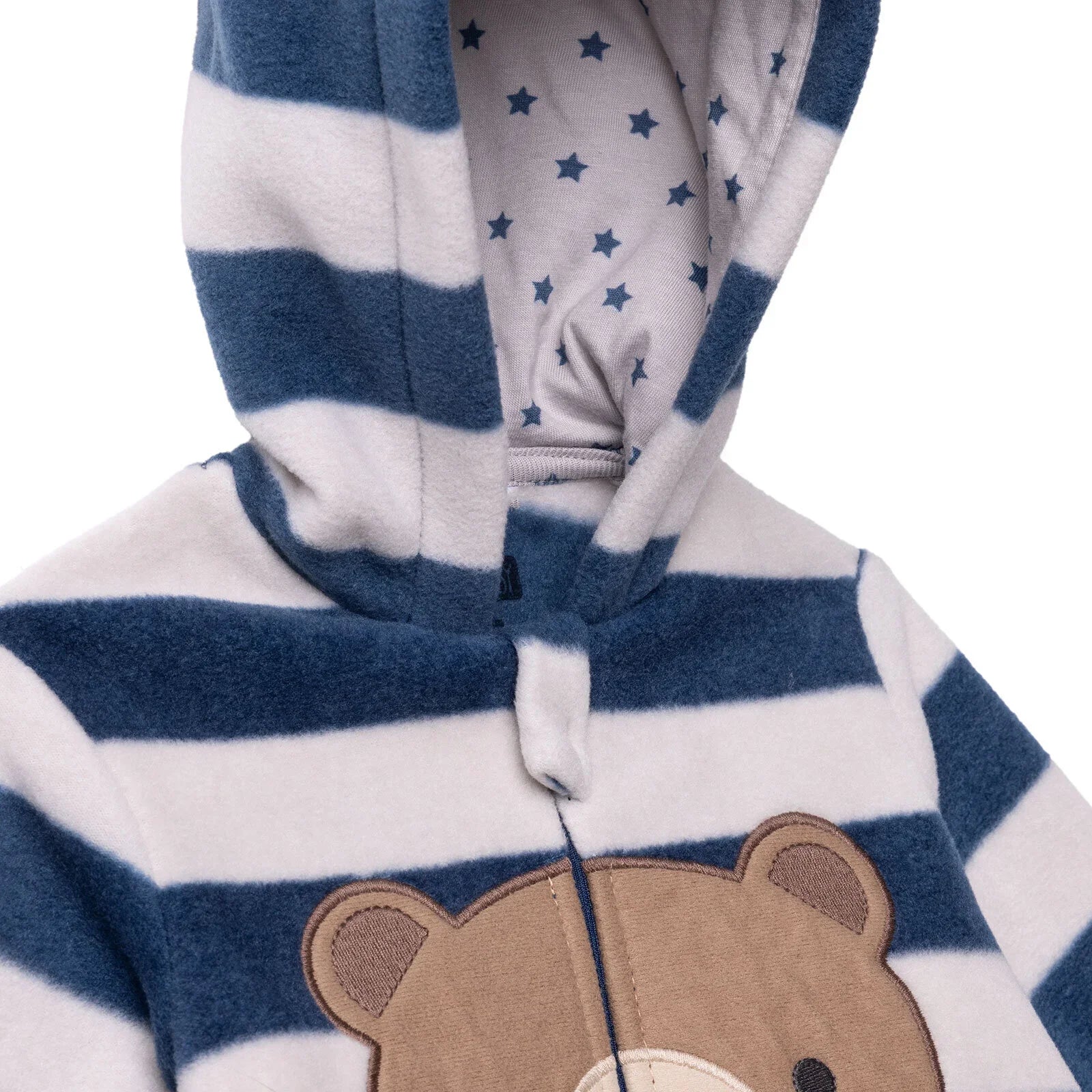 HelloBaby Newborn Polar Footed Jumpsuit - Navy Printed