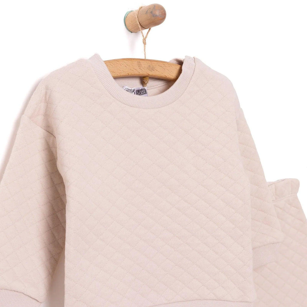 HelloBaby Newborn Quilted Sweatshirt-Footed Bottom - Grey - Bobobiy
